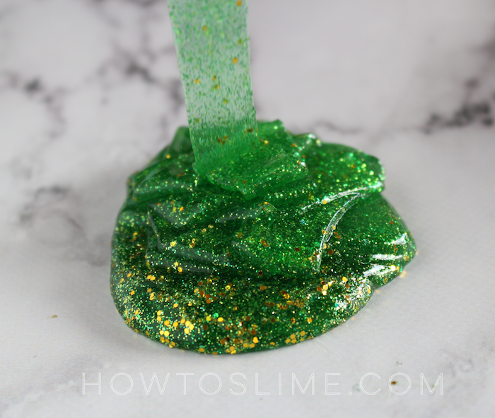 clear green glitter slime recipe