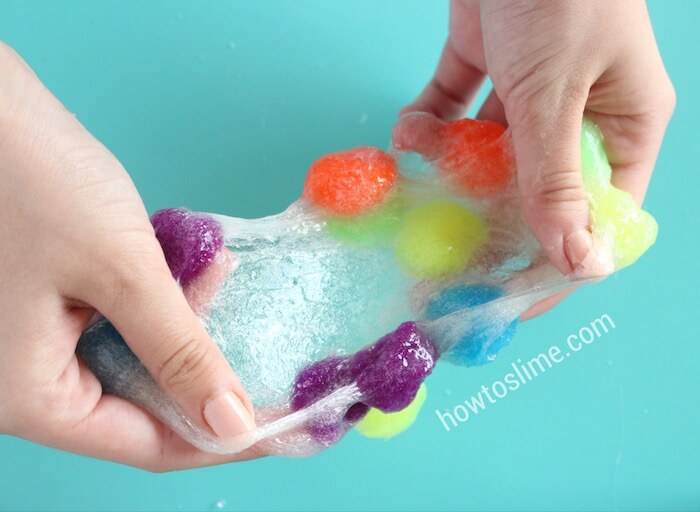 Rainbow Pom Pom Slime